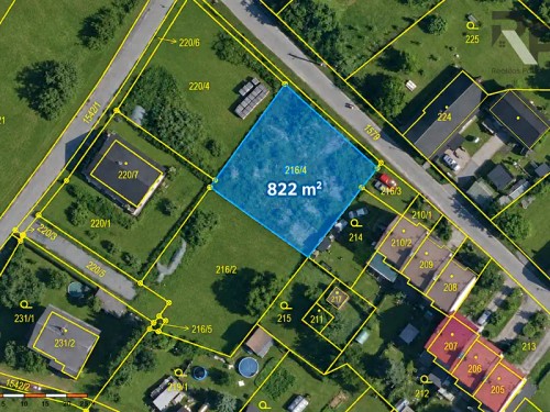 Prodej stavebního pozemku 822 m²