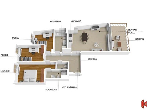 Prodej bytu 4+kk 100 m²