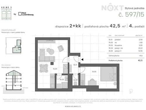 Prodej bytu 2+kk 43 m²
