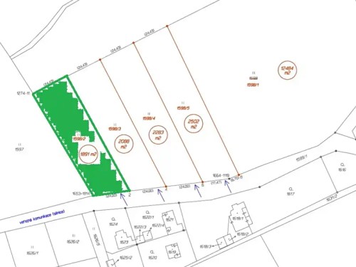 Prodej stavebního pozemku 1891 m²