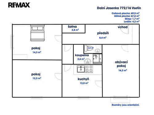 Prodej bytu 3+1 67 m²