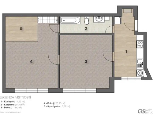 Prodaný  byt 2+1 63 m²