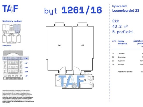 Prodaný byt 2+kk 43 m²
