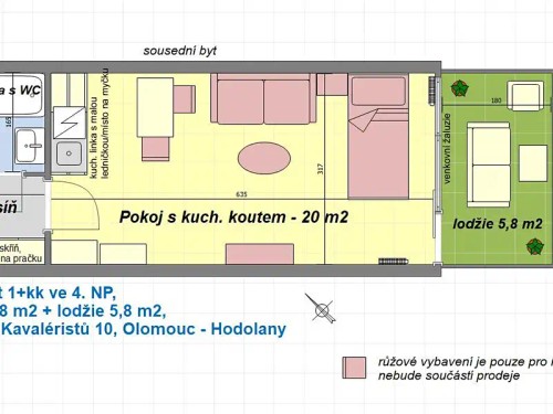 Prodaný byt 1+kk 26 m²