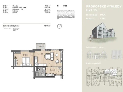 Prodej bytu 2+kk 47 m²