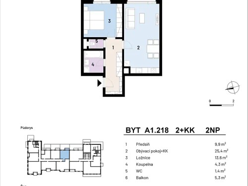 Prodej bytu 2+kk 58 m²