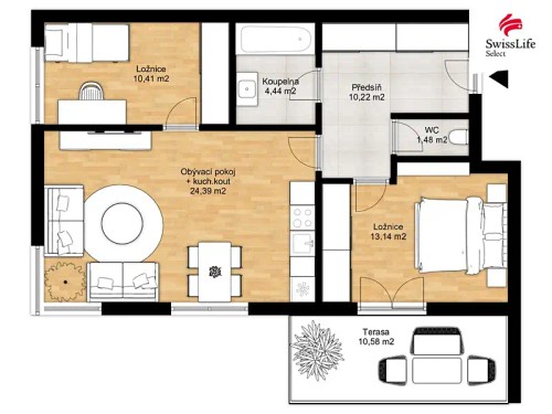 Prodaný byt 3+kk 64 m²