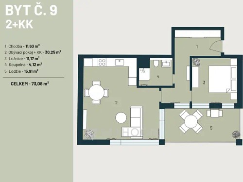Prodej bytu 2+kk 57 m²