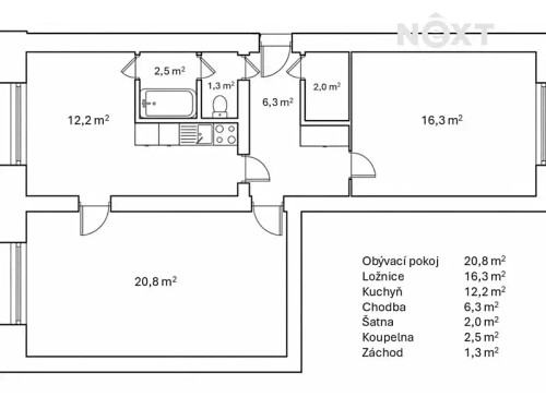 Prodej bytu 2+kk 64 m²