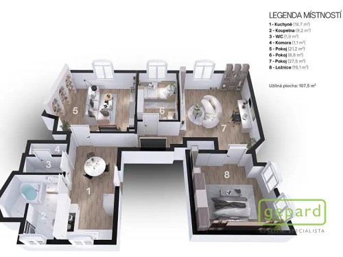 Prodej bytu 4+1 110 m²