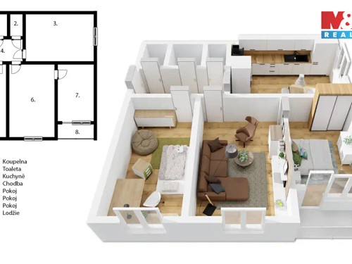Prodaný  byt 3+1 69 m²