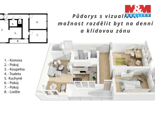 Prodaný byt 3+kk 53 m²