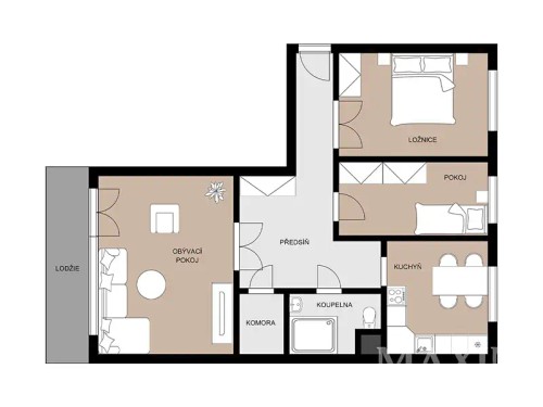 Prodej bytu 3+1 69 m²