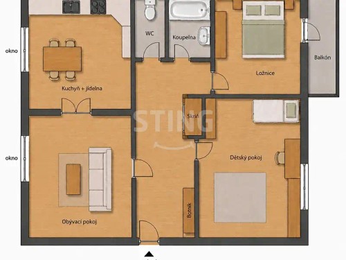 Prodej bytu 3+1 61 m²