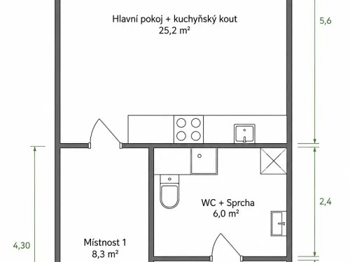 Prodej bytu 1+1 45 m²