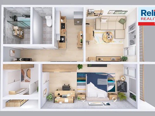Prodaný  byt 2+kk 57 m²