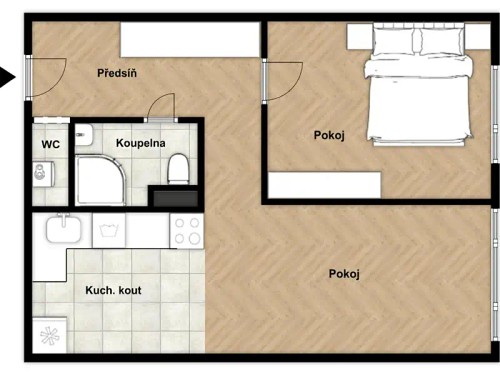 Prodej bytu 2+kk 50 m²