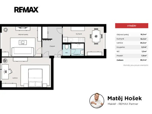 Prodej bytu 2+1 70 m²