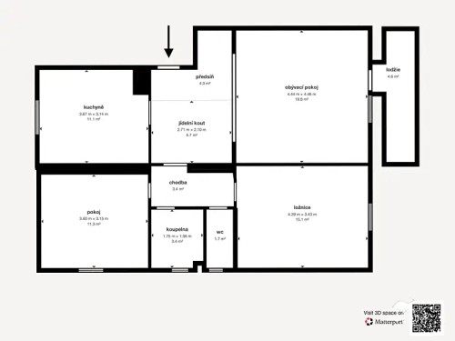 Prodej bytu 3+1 75 m²