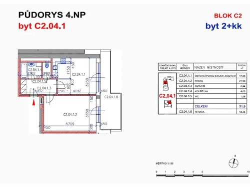 Prodaný  byt 2+kk 49 m²