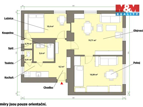 Prodaný byt 3+kk 77 m²