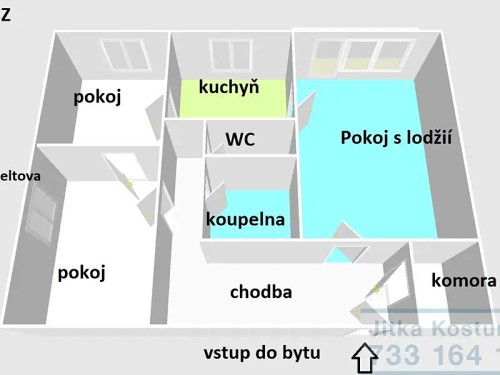 Prodaný byt 3+1 68 m²