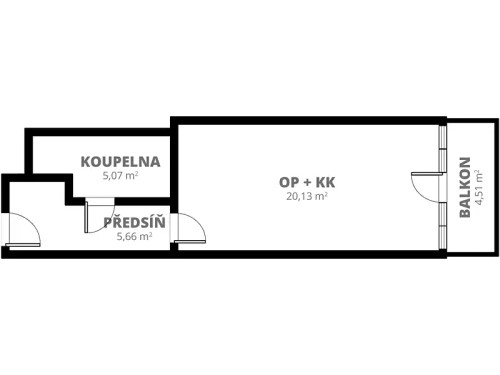 Prodej bytu 1+kk 33 m²
