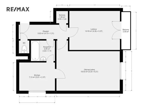 Prodaný byt 2+1 52 m²