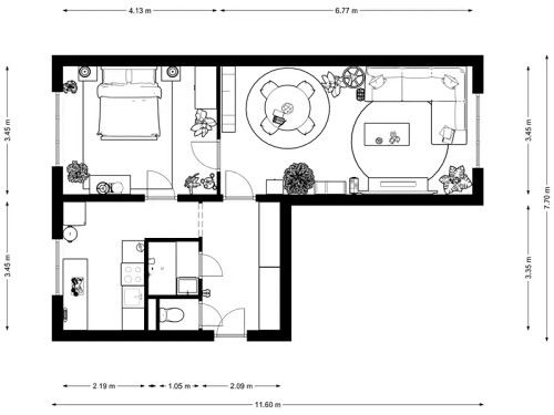 Prodaný byt 2+1 58 m²