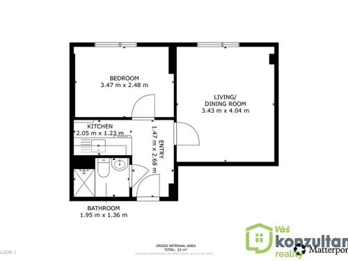 Prodej bytu 2+1 31 m²
