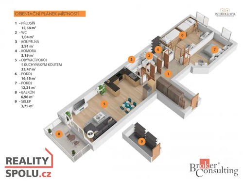 Prodaný byt 3+kk 92 m²