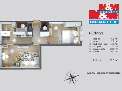 Prodaný byt 2+1 61 m²