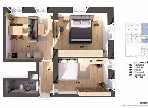 Prodaný byt 3+kk 70 m²