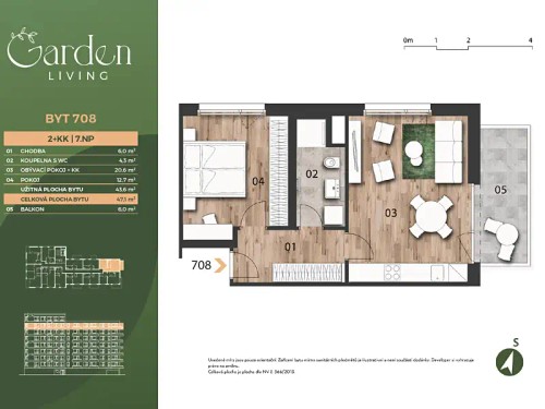 Prodej bytu 2+kk 47 m²