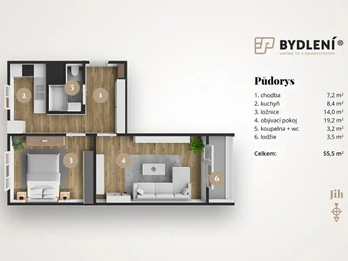 Prodej bytu 2+1 52 m²