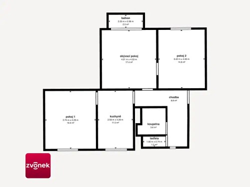 Prodej bytu 3+1 73 m²