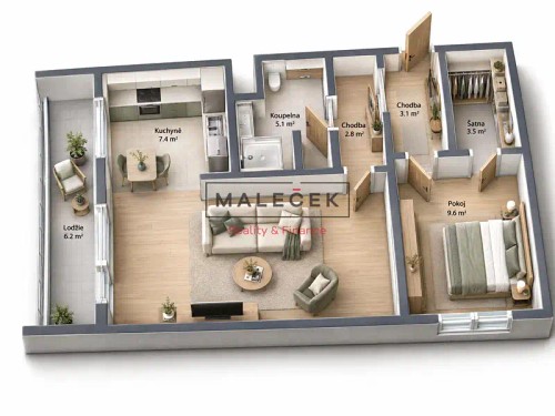 Prodej bytu 2+1 52 m²