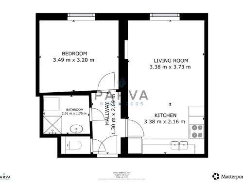 Prodaný  byt 2+kk 39 m²