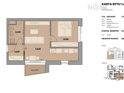 Prodej bytu 2+kk 51 m²