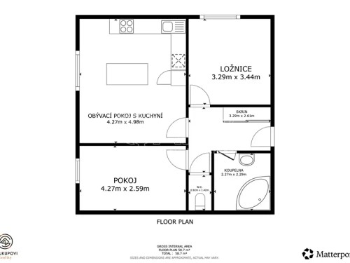 Prodaný byt 3+kk 58 m²