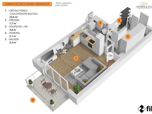 Prodaný byt 1+kk 38 m²