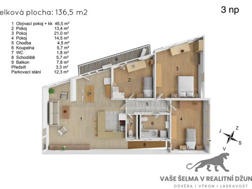 Prodej bytu 4+kk 116 m²
