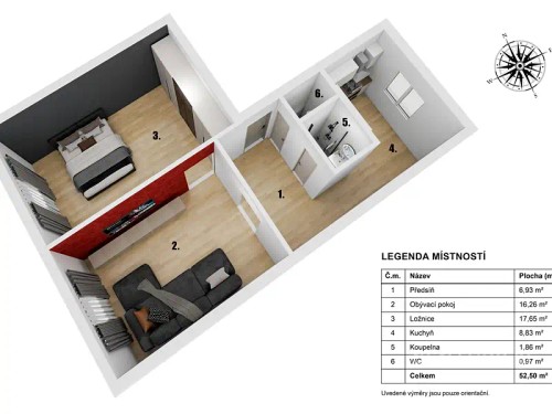 Prodej bytu 2+1 52 m²