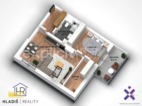 Prodej bytu 2+kk 43 m²