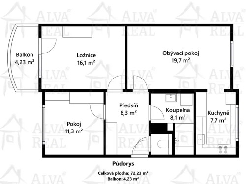 Prodej bytu 3+1 72 m²