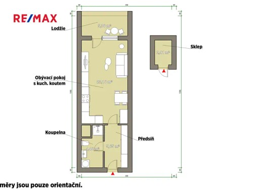 Prodaný byt 1+kk 32 m²