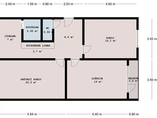 Prodaný byt 3+1 87 m²