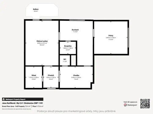 Prodaný byt 2+1 59 m²