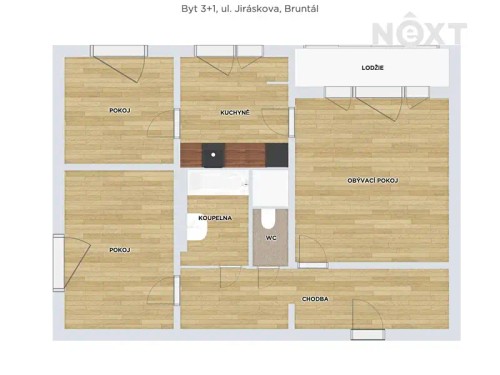 Prodej bytu 3+1 70 m²