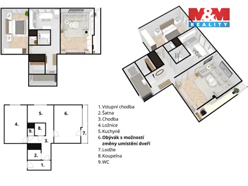 Prodaný  byt 2+1 58 m²